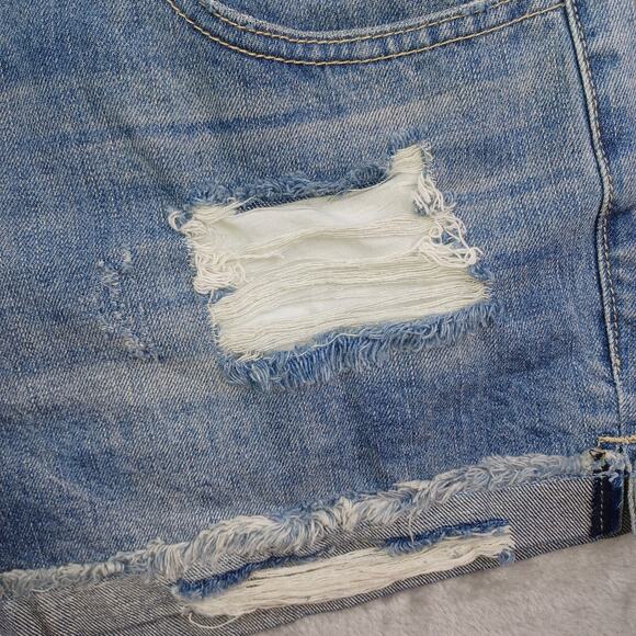 Kancan Distressed Denim Jean Shorts Women's Large W28 Blue Cuffed Mid KC5142YT - Picture 6 of 13